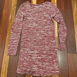 Women's Marled Long-Sleeve Mini Dress - Red